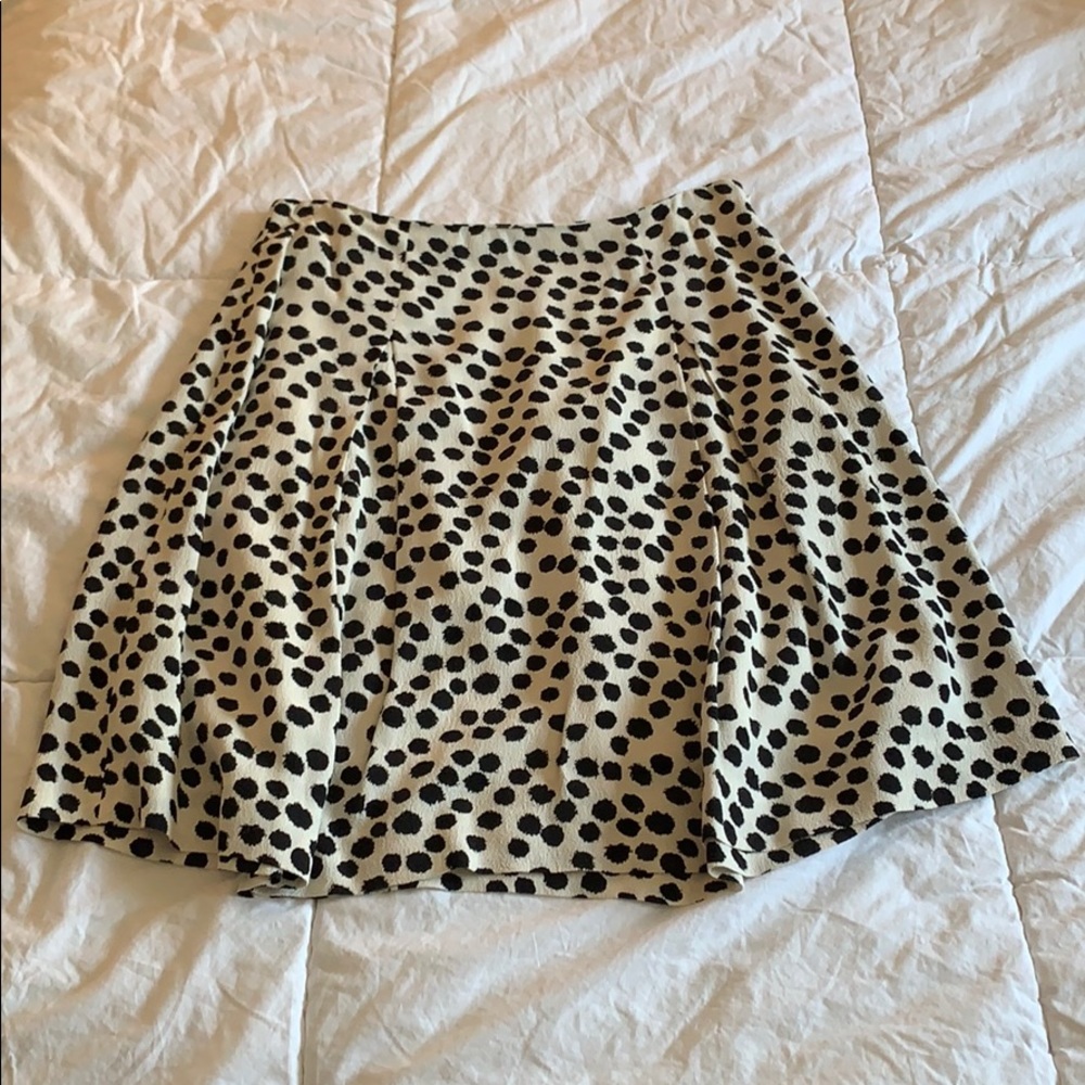 LOFT Black on White Polka Dot Skirt